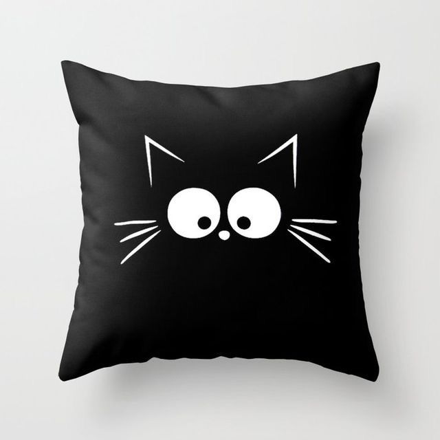 Peek-a-Cat Black Cushion – Quirky & Cute